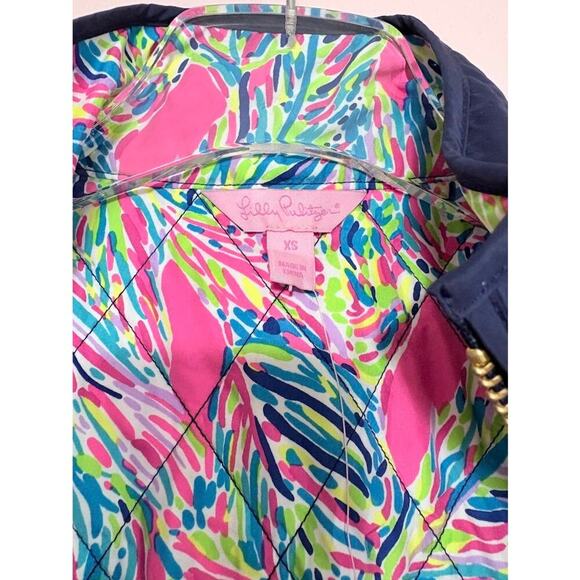 Lilly Pulitzer Blake Quilted Vest in True Navy Size XS NWT - Picture 4 of 8